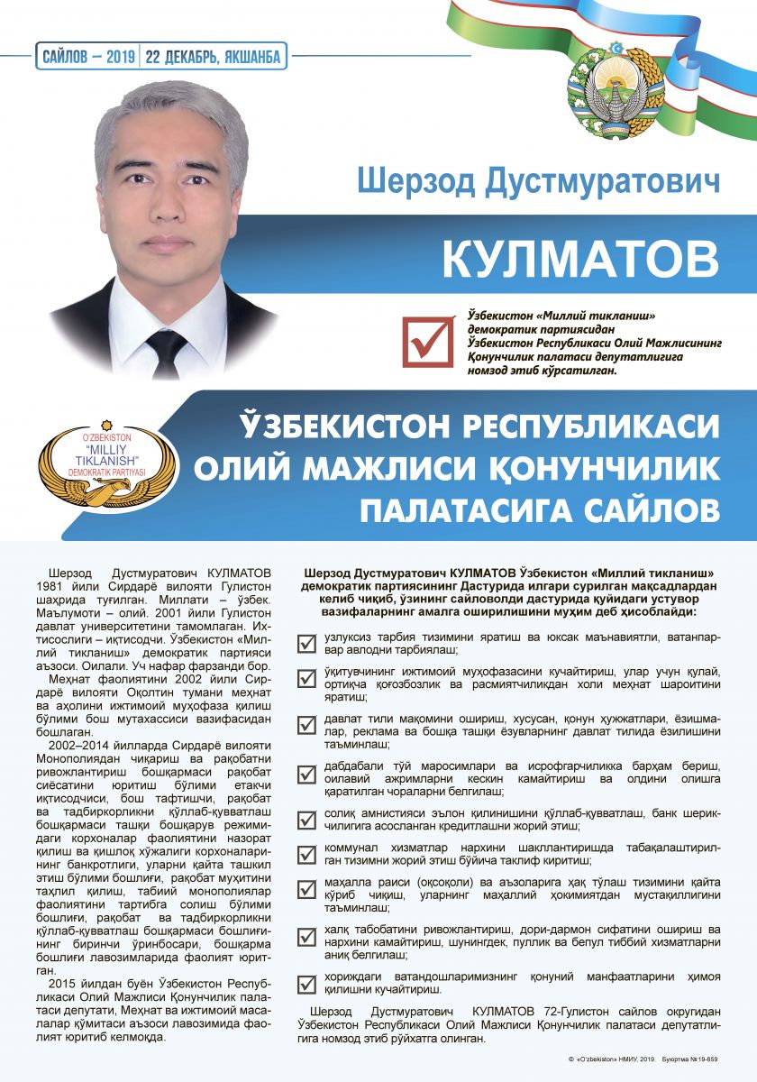 Кулматов Шерзод Дустмуратович
